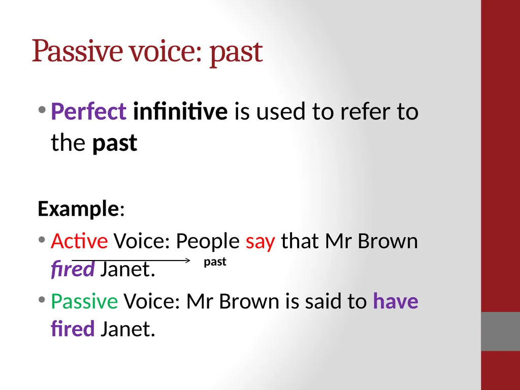 The passive: impersonal and personal structures, - slide 7 of 13