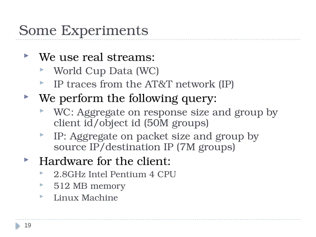 Query Assurance on Data Streams Ke Yi (AT&T Labs, - slide 19 of 33