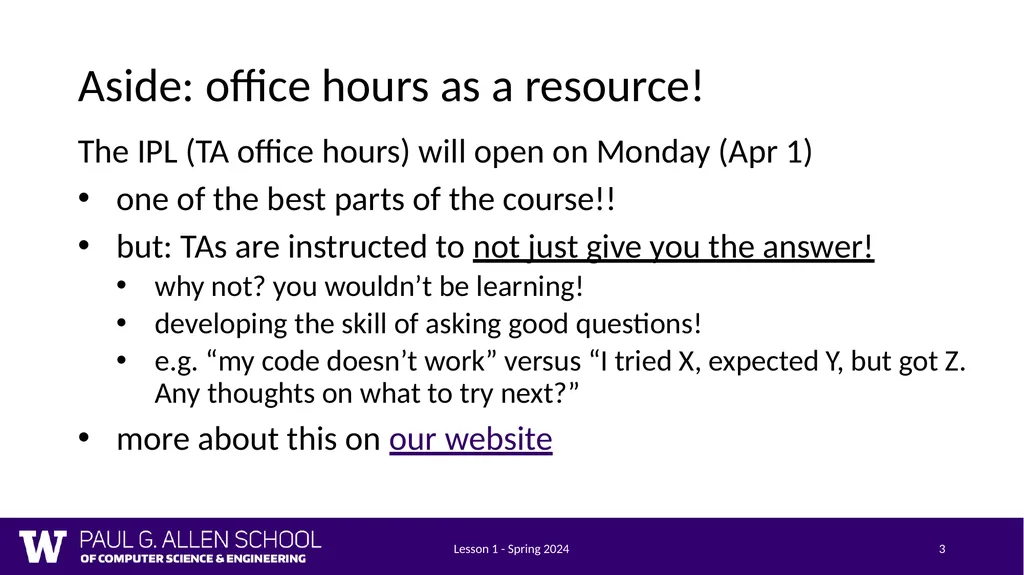 Lesson 1 - Spring 2024 1 CSE 121 Lesson 1: - slide 3 of 22