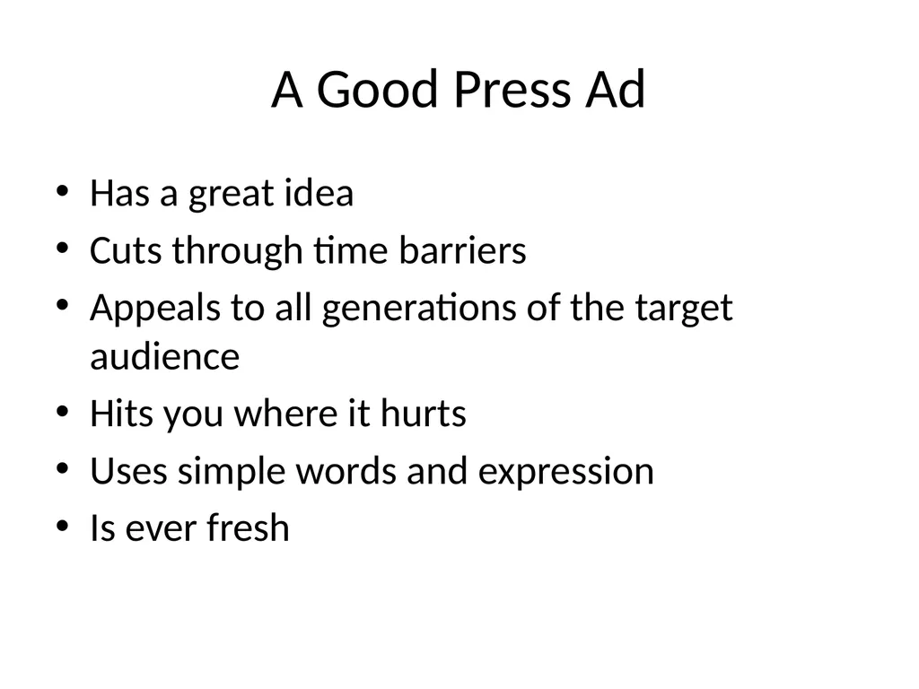 The Press Ad Art of Writing Semester 6 2019 Dr. - slide 2 of 15