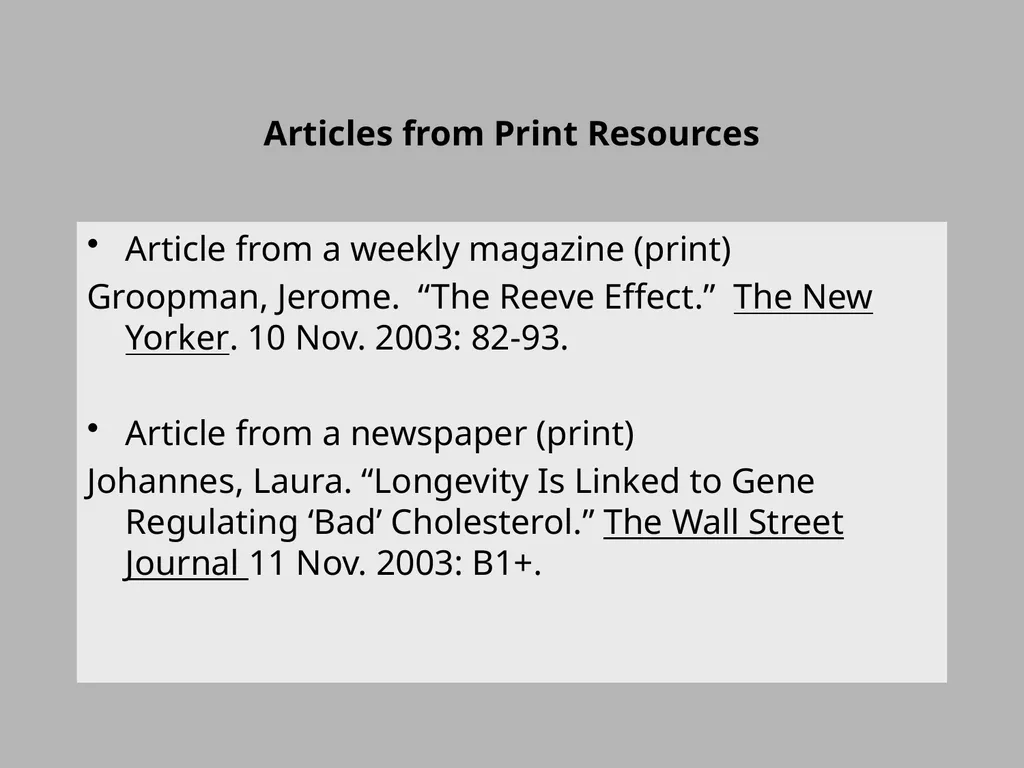 Using MLA Format Sample Citations The Writing and - slide 8 of 11