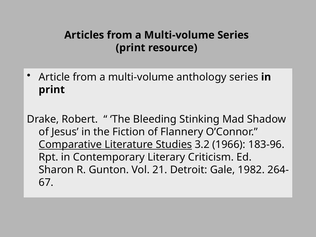 Using MLA Format Sample Citations The Writing and - slide 10 of 11