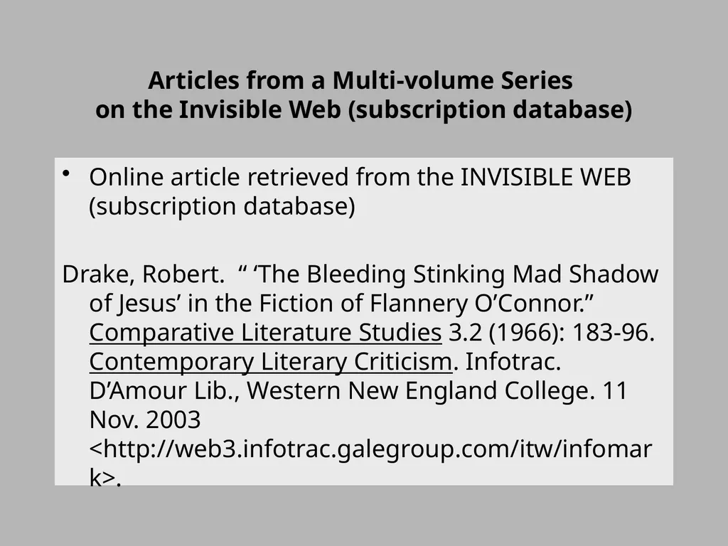 Using MLA Format Sample Citations The Writing and - slide 11 of 11