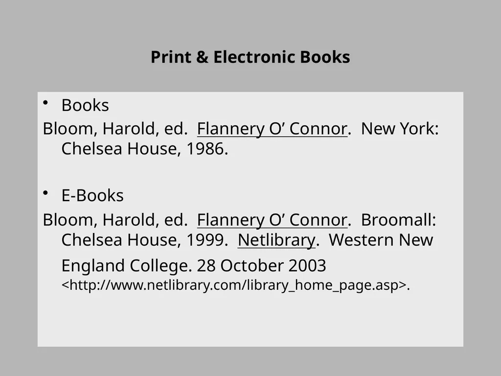 Using MLA Format Sample Citations The Writing and - slide 4 of 11