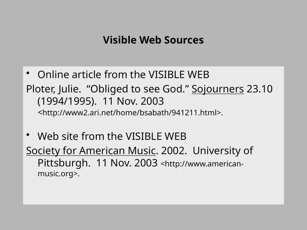 Using MLA Format Sample Citations The Writing and - slide 5 of 11