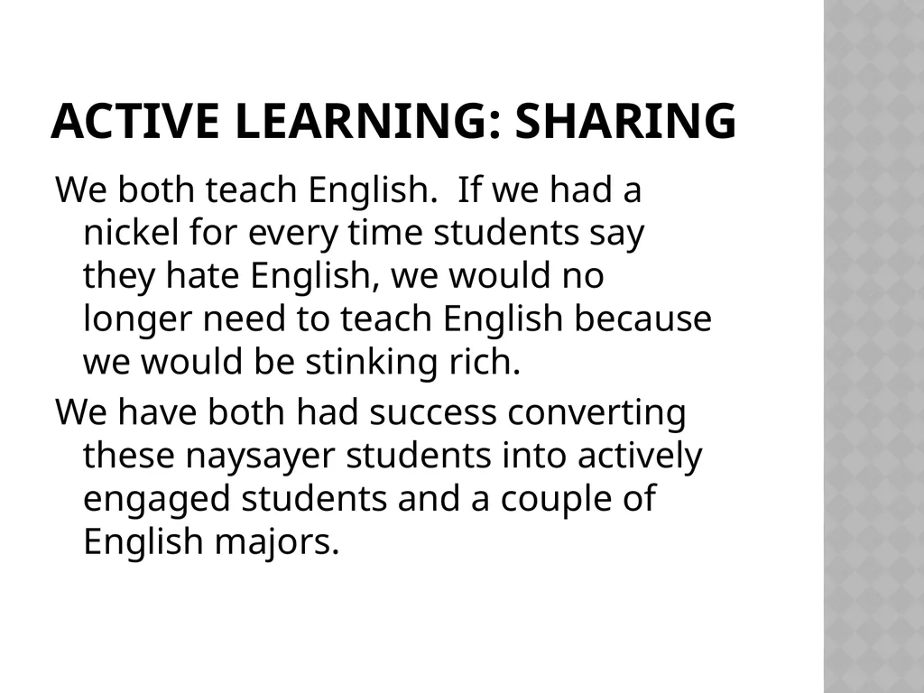 Student Engagement An engaging presentation - slide 7 of 19