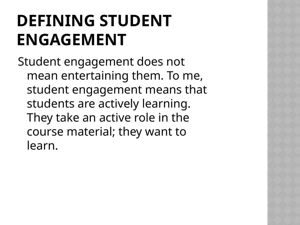 Student Engagement An engaging presentation - slide 5 of 19