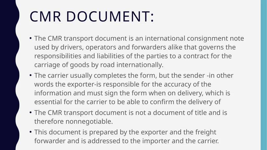 TRANSPORTatıon DOcUMENTS GENERAL INFO We all know, - slide 28 of 41