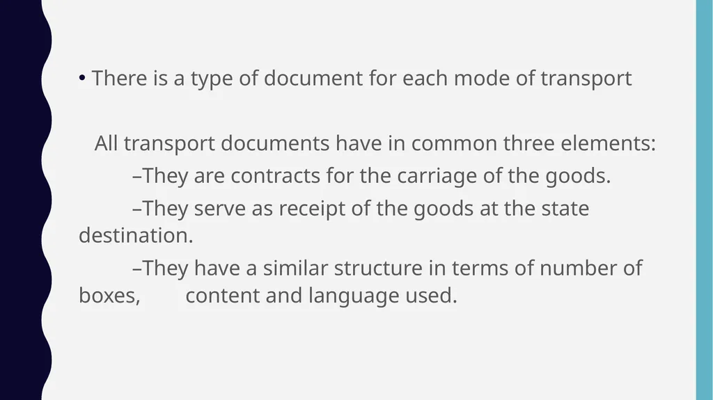 TRANSPORTatıon DOcUMENTS GENERAL INFO We all know, - slide 6 of 41