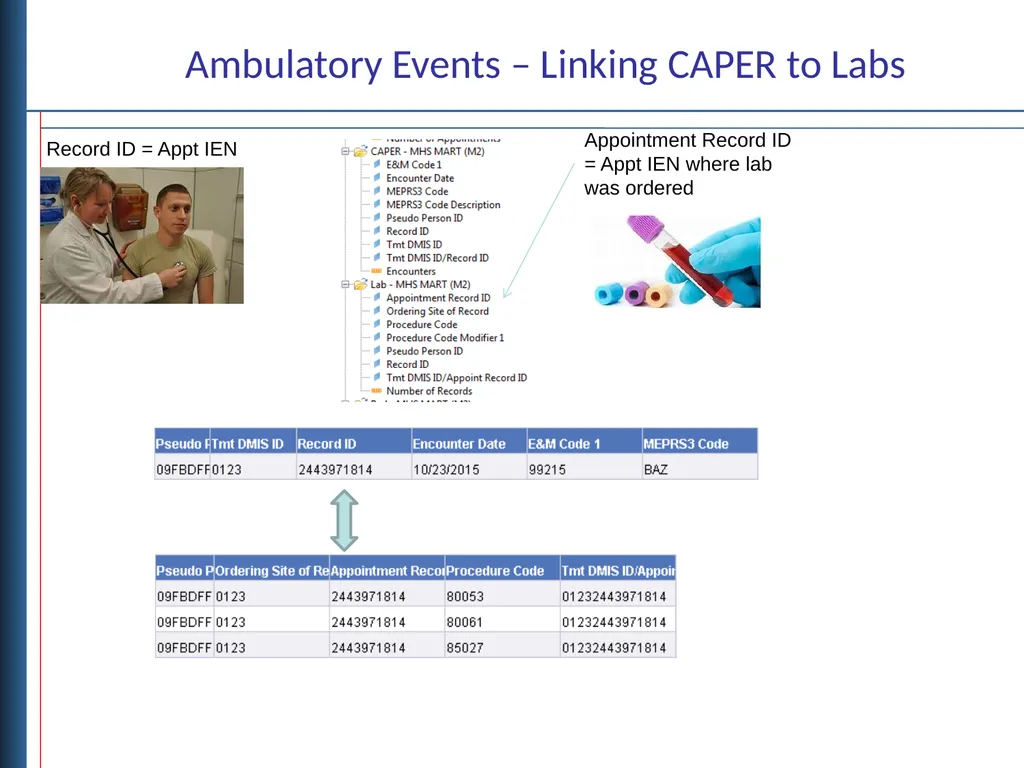Data Linkages for DaVINCI Objectives Describe - slide 13 of 29