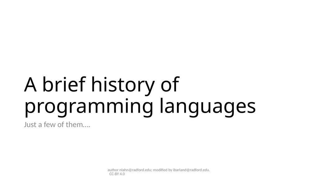 Course Intro ITEC320 author nlahn@radford.edu; - slide 9 of 20