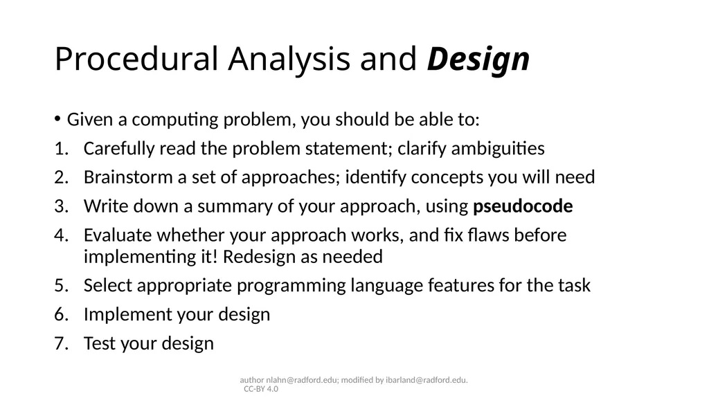 Course Intro ITEC320 author nlahn@radford.edu; - slide 5 of 20