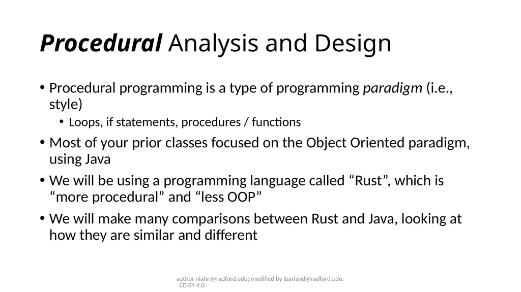 Course Intro ITEC320 author nlahn@radford.edu; - slide 3 of 20