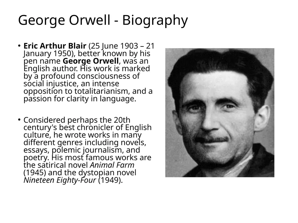 A Hanging – George Orwell George Orwell - - slide 2 of 61