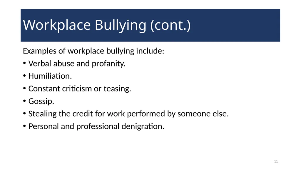 Harassment Prevention Training WELCOME! 2 - slide 11 of 27