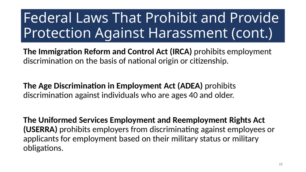 Harassment Prevention Training WELCOME! 2 - slide 18 of 27