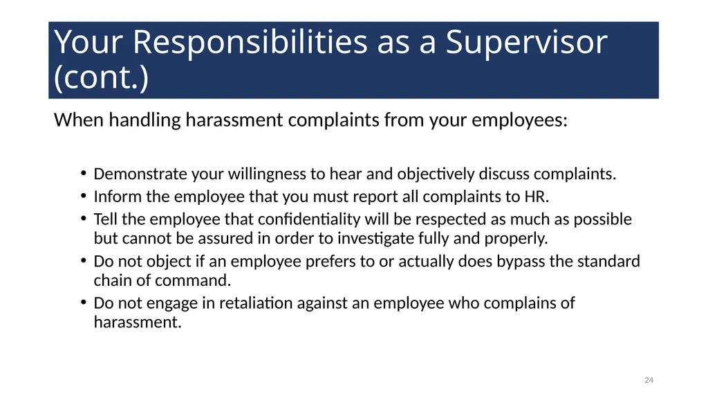 Harassment Prevention Training WELCOME! 2 - slide 24 of 27