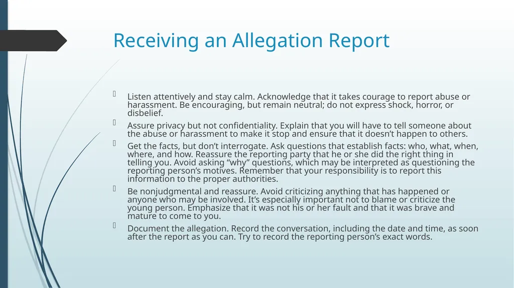 Abuse and Harassment District 6510 Overview - slide 16 of 25