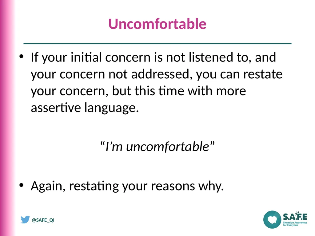 The CUSS Communication Tool What is CUSS? Cuss is - slide 5 of 8