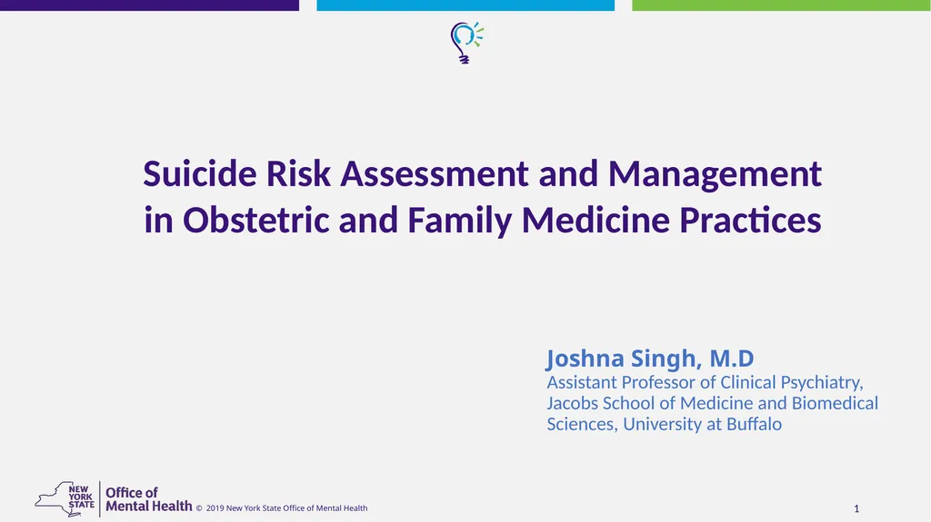 Suicide Risk Assessment and Management in - slide 1 of 23