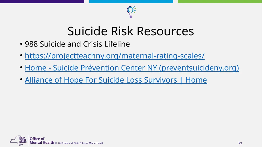 Suicide Risk Assessment and Management in - slide 23 of 23