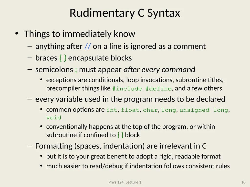 Physics 124: Lecture 1 Course Structure Crash - slide 10 of 24