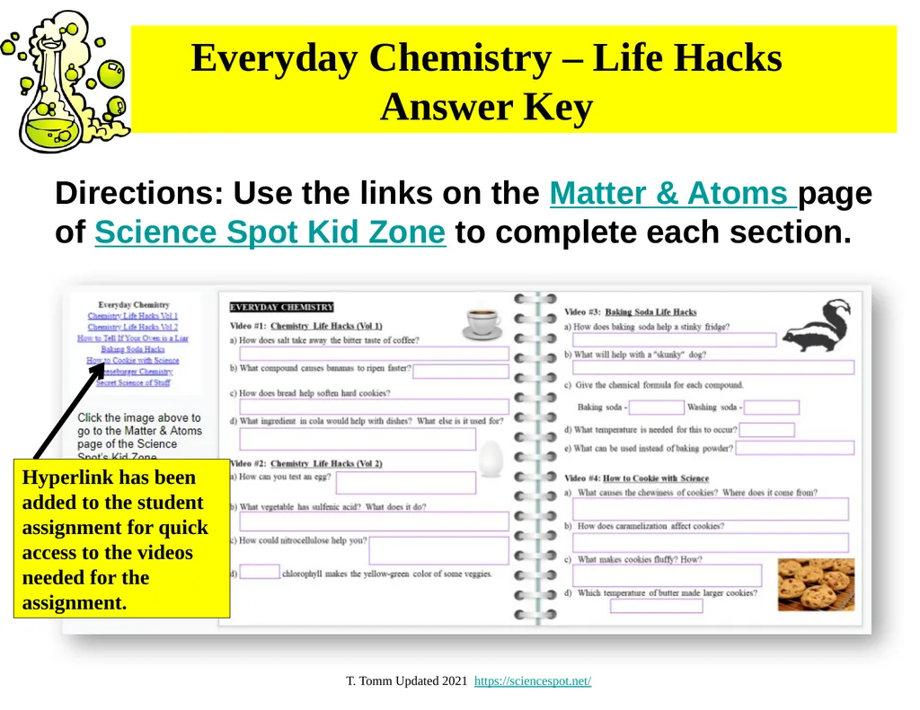 Directions: Use the links on the Matter & Atoms - slide 1 of 5