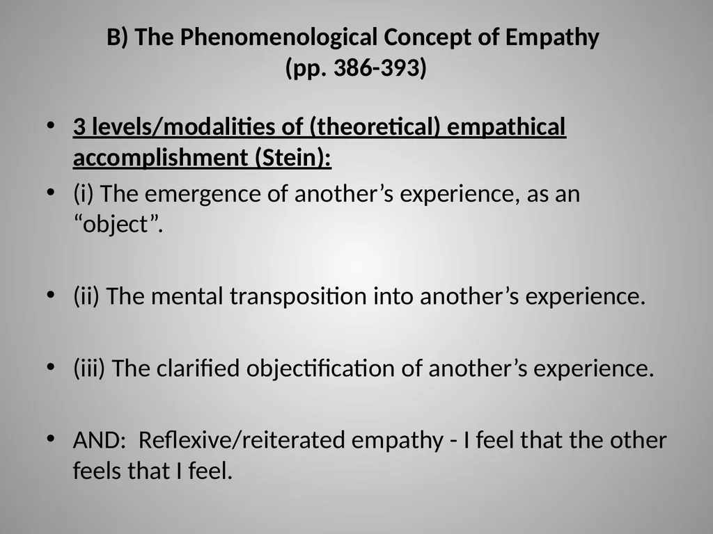 Evan Thompson – Mind in Life Chapter 13: Empathy - slide 11 of 29