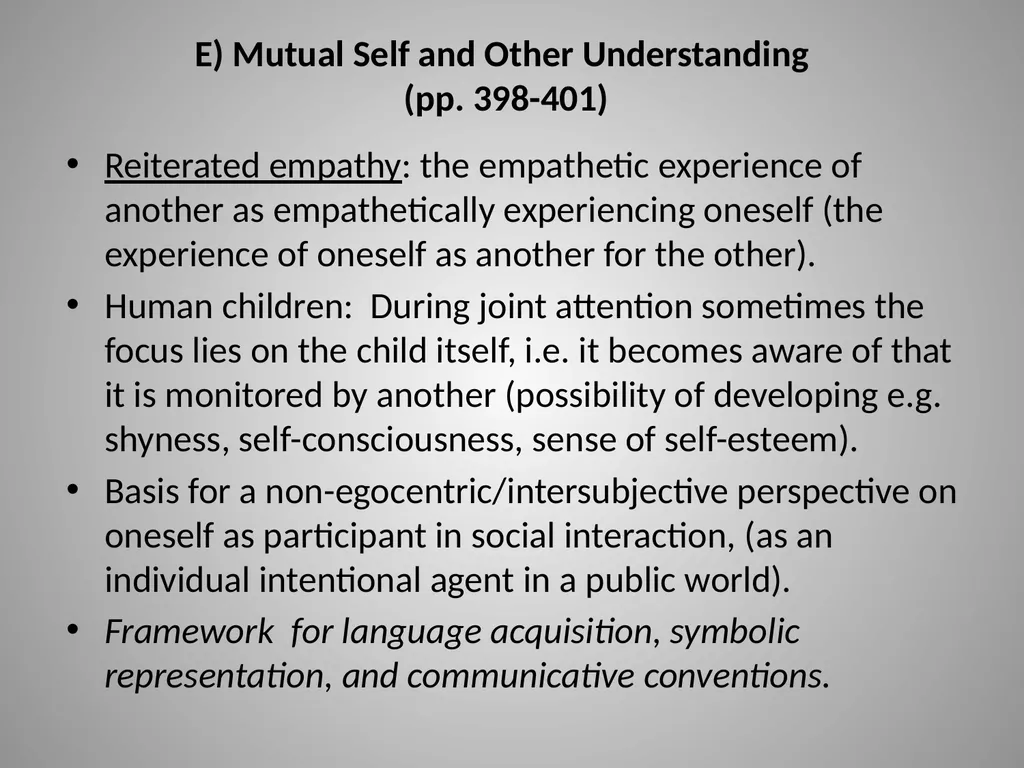 Evan Thompson – Mind in Life Chapter 13: Empathy - slide 18 of 29