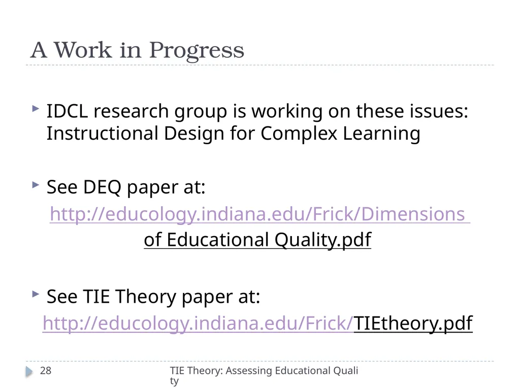 The Theory of Totally Integrated Education: - slide 28 of 29