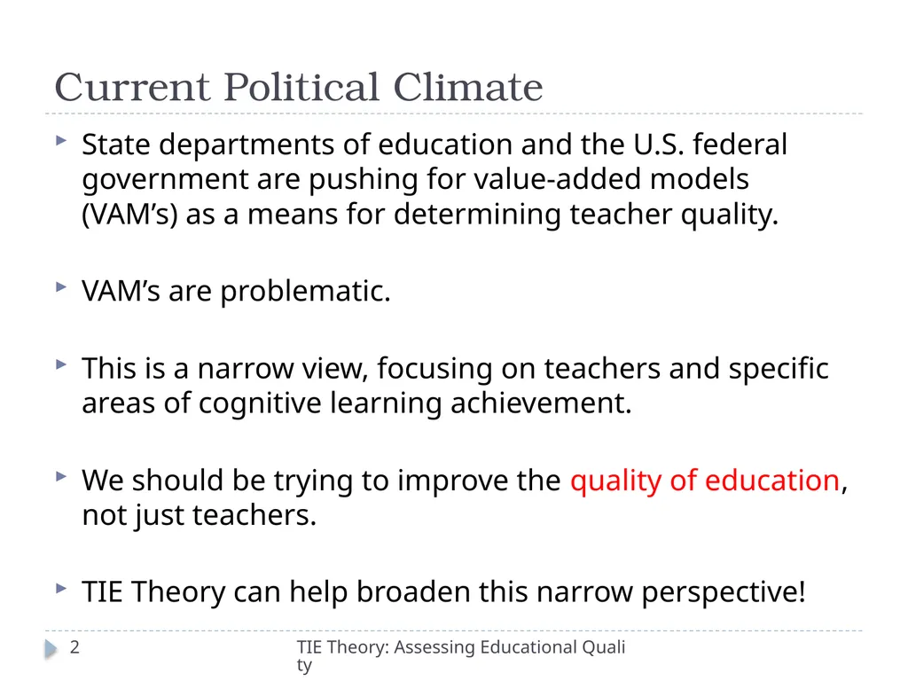The Theory of Totally Integrated Education: - slide 2 of 29