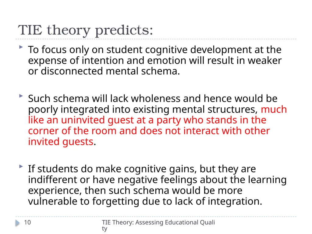 The Theory of Totally Integrated Education: - slide 10 of 29