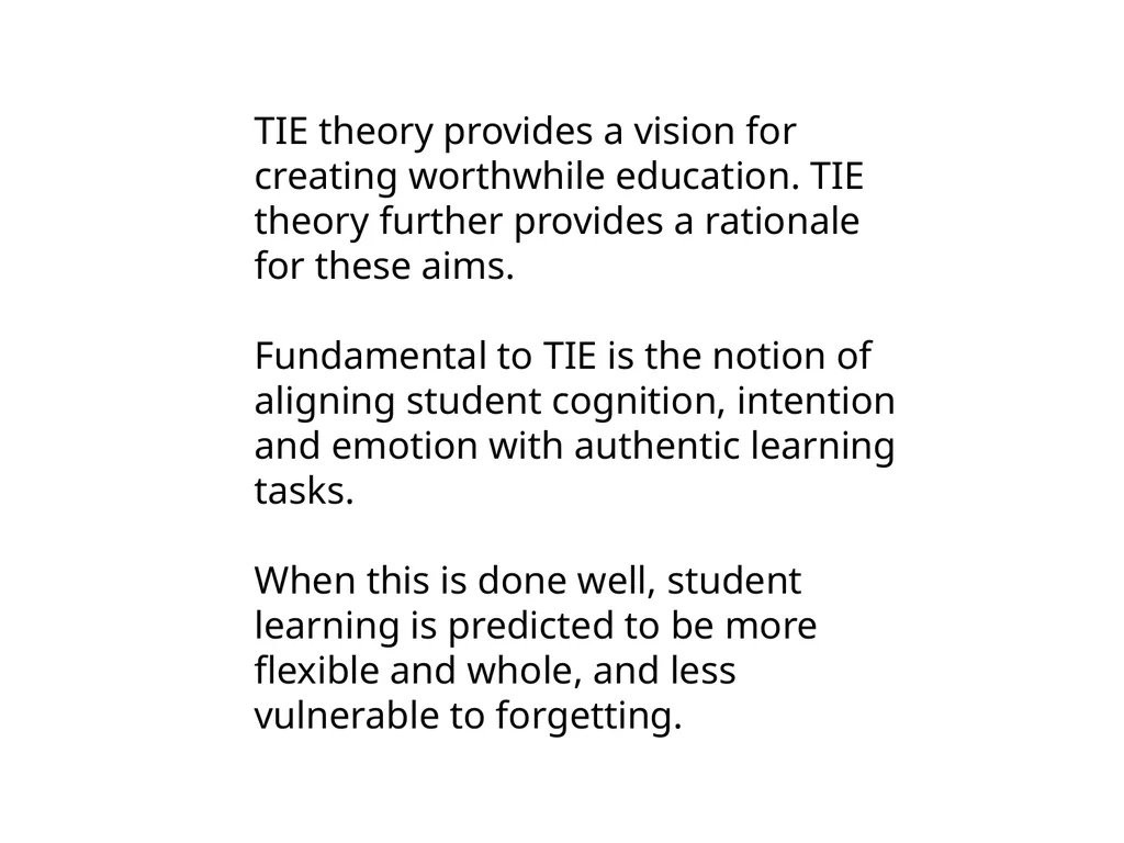 The Theory of Totally Integrated Education: - slide 4 of 29