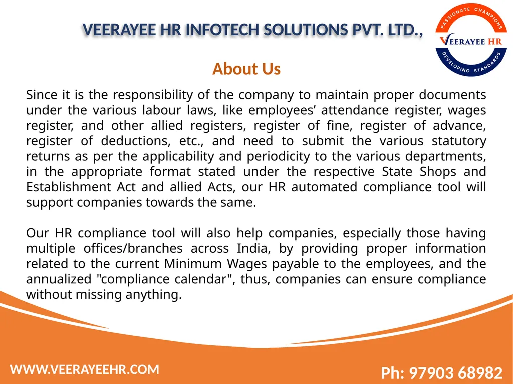 VEERAYEE HR INFOTECH SOLUTIONS PVT. LTD., - slide 3 of 27
