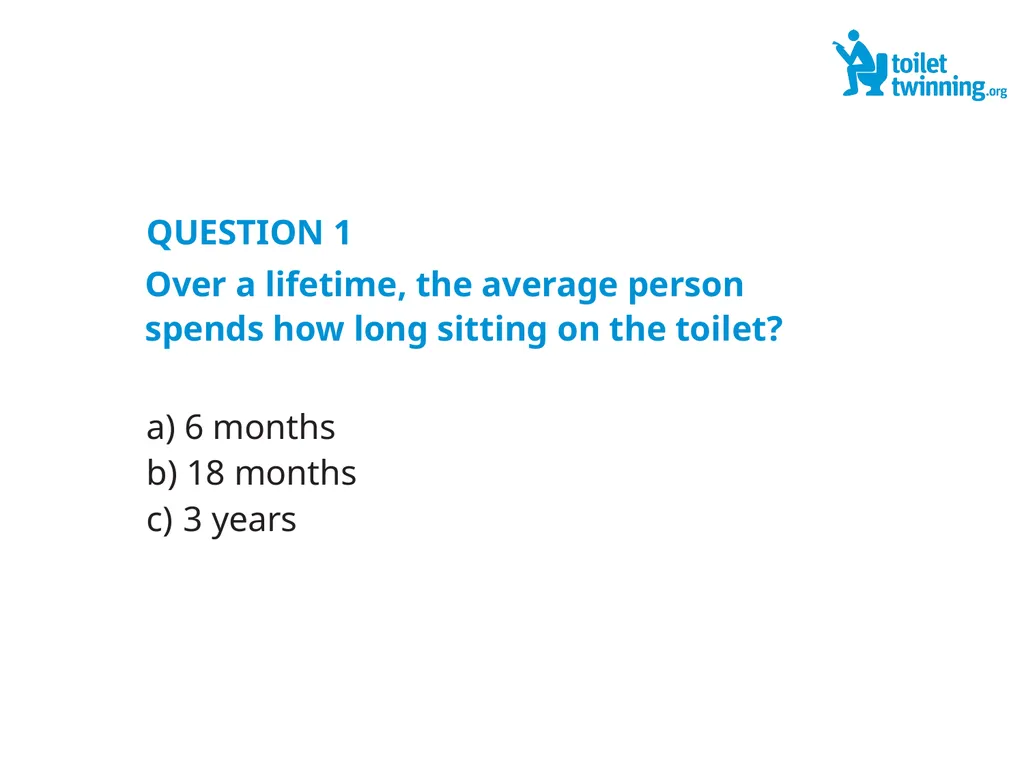 Toilet Twinning QUIZ QUESTION 1 Over a lifetime, - slide 2 of 31