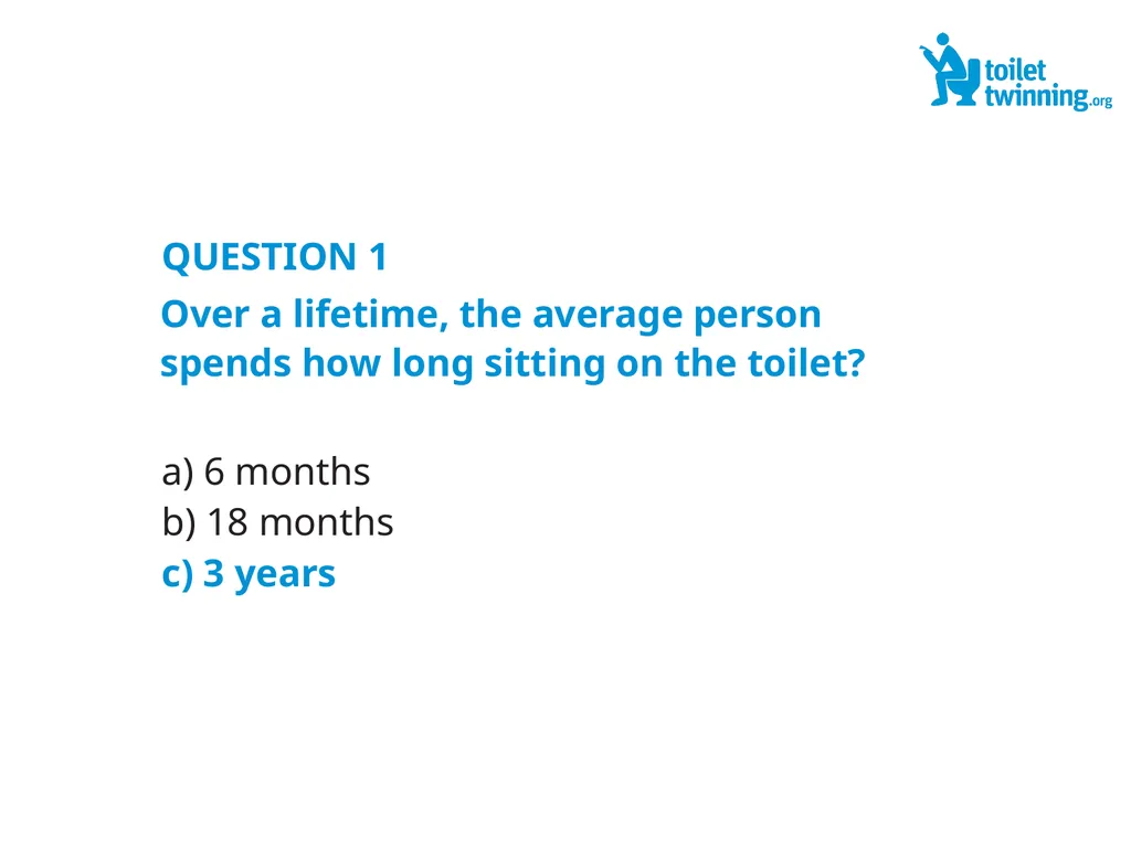 Toilet Twinning QUIZ QUESTION 1 Over a lifetime, - slide 3 of 31