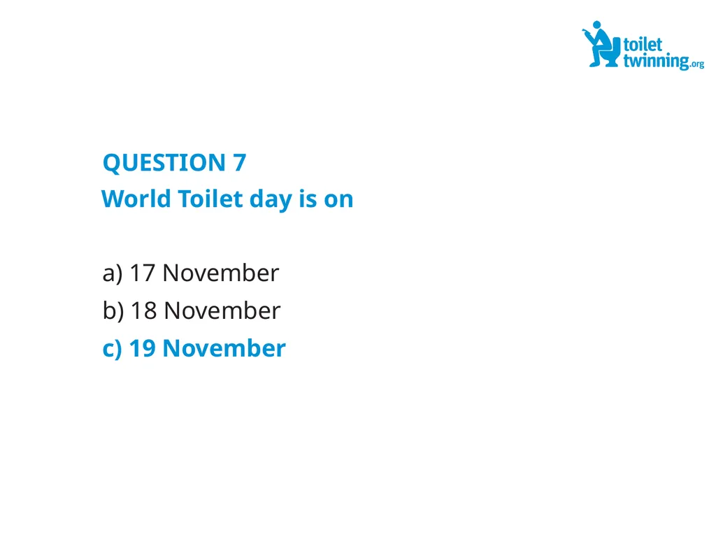 Toilet Twinning QUIZ QUESTION 1 Over a lifetime, - slide 15 of 31