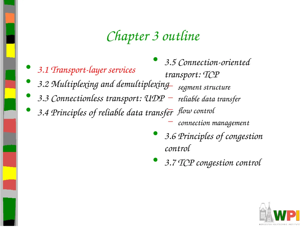 Transport Layer CS 3516 – Computer Networks - slide 3 of 106