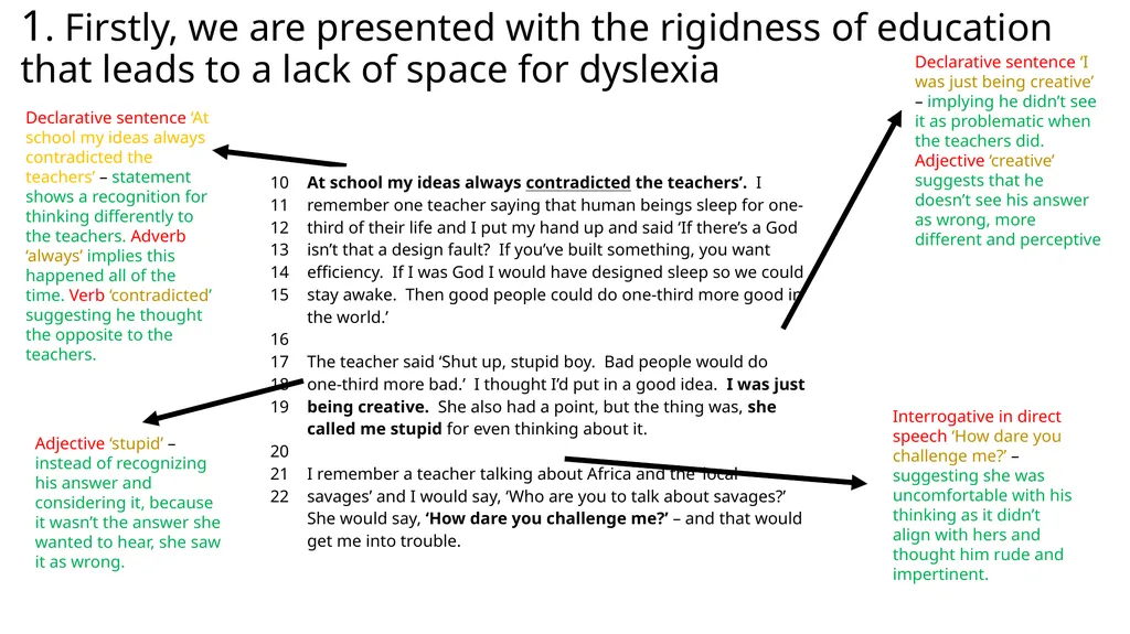 How does Benjamin Zephaniah incite us to consider - slide 5 of 13