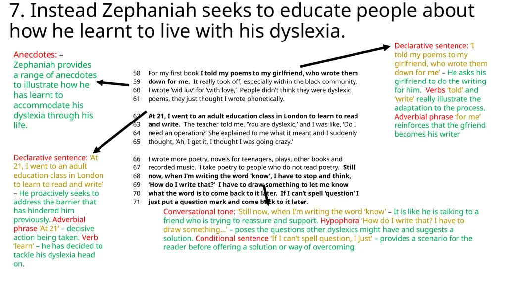 How does Benjamin Zephaniah incite us to consider - slide 11 of 13