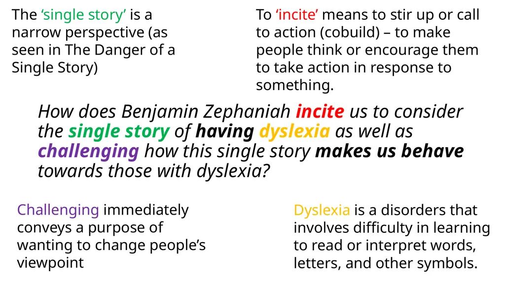 How does Benjamin Zephaniah incite us to consider - slide 4 of 13