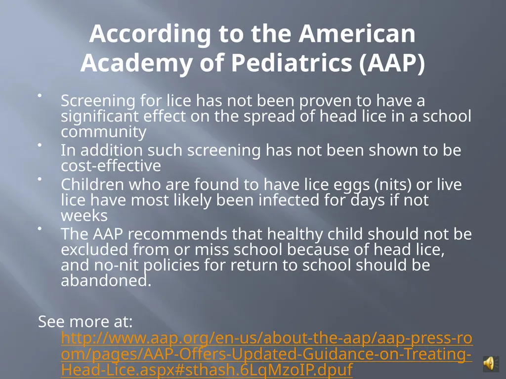 MANAGING HEAD LICE IN THE SCHOOL SETTING A - slide 11 of 22