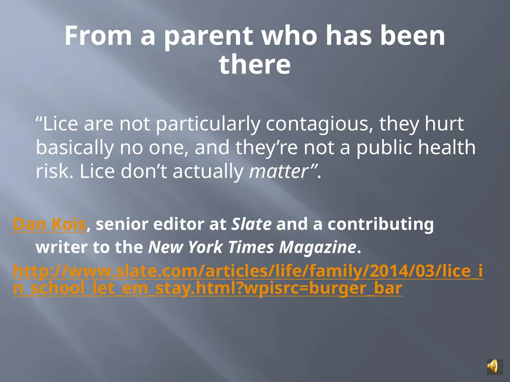 MANAGING HEAD LICE IN THE SCHOOL SETTING A - slide 13 of 22