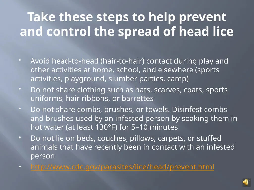 MANAGING HEAD LICE IN THE SCHOOL SETTING A - slide 18 of 22