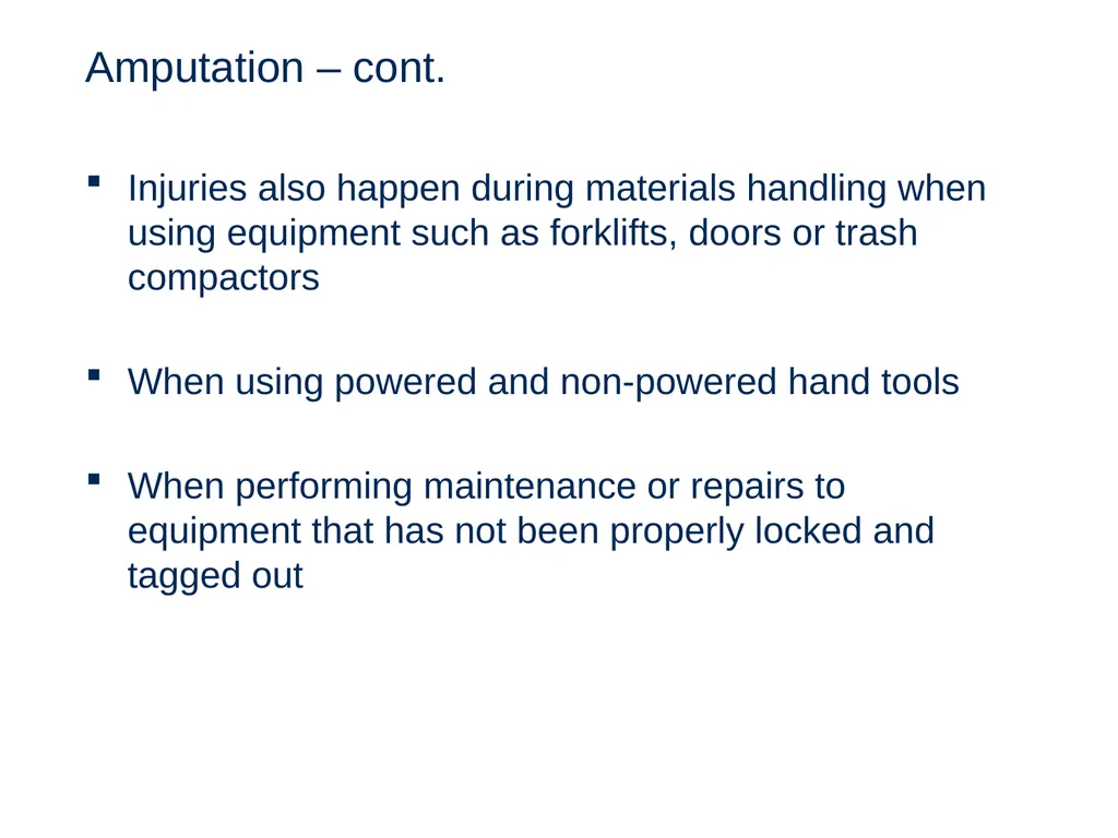 Machine Guarding and Amputation Hazards - slide 11 of 48
