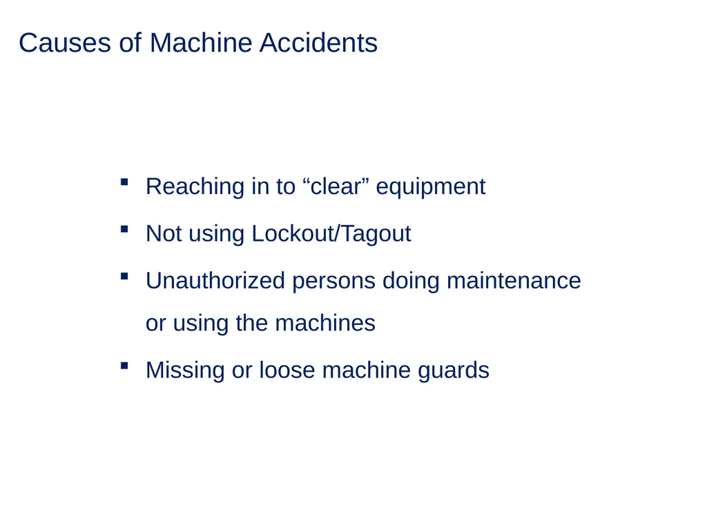Machine Guarding and Amputation Hazards - slide 5 of 48