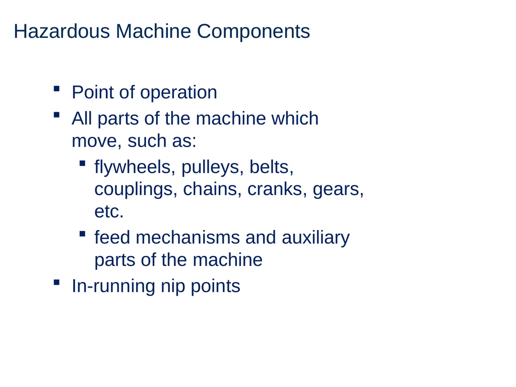 Machine Guarding and Amputation Hazards - slide 7 of 48