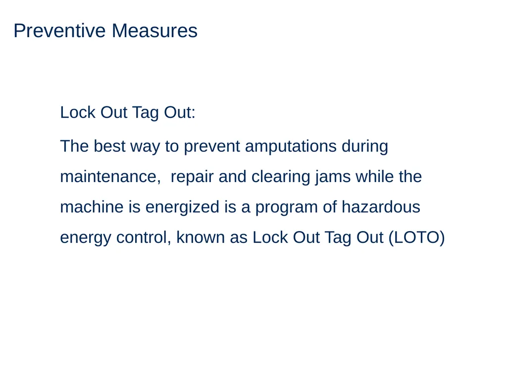 Machine Guarding and Amputation Hazards - slide 15 of 48