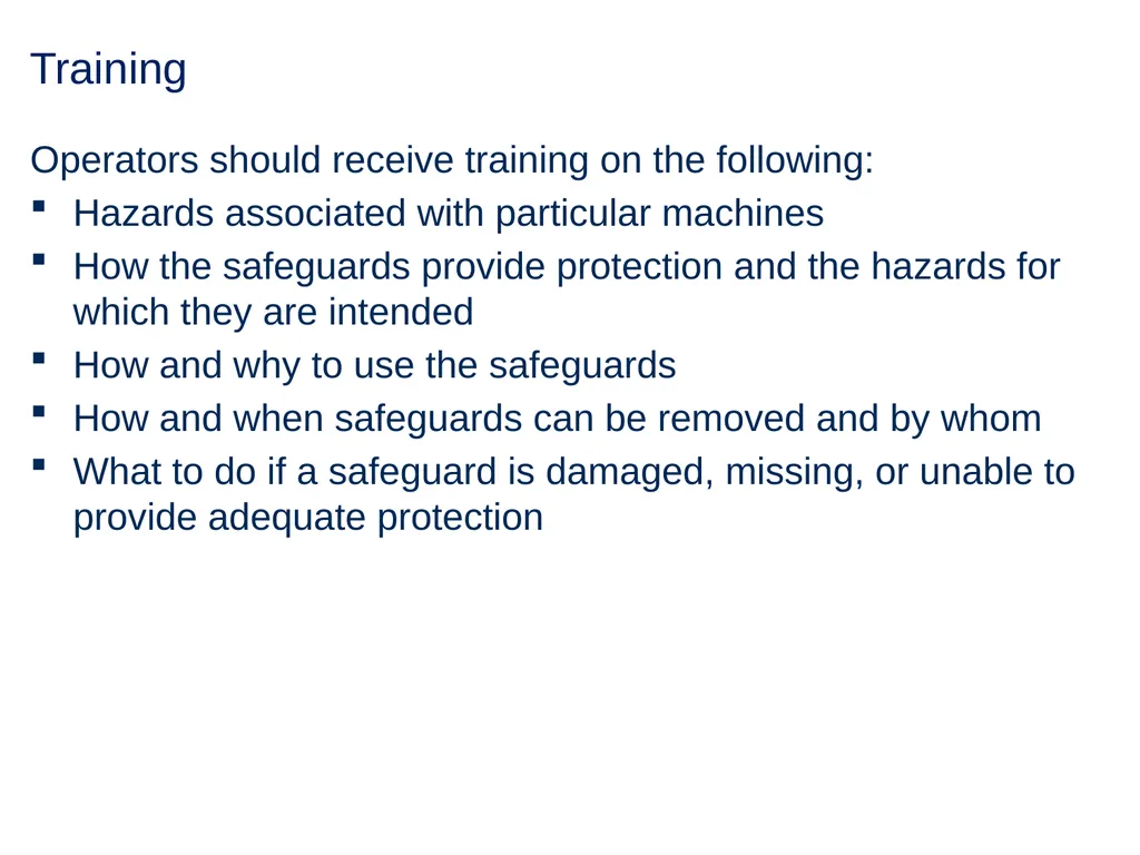 Machine Guarding and Amputation Hazards - slide 43 of 48