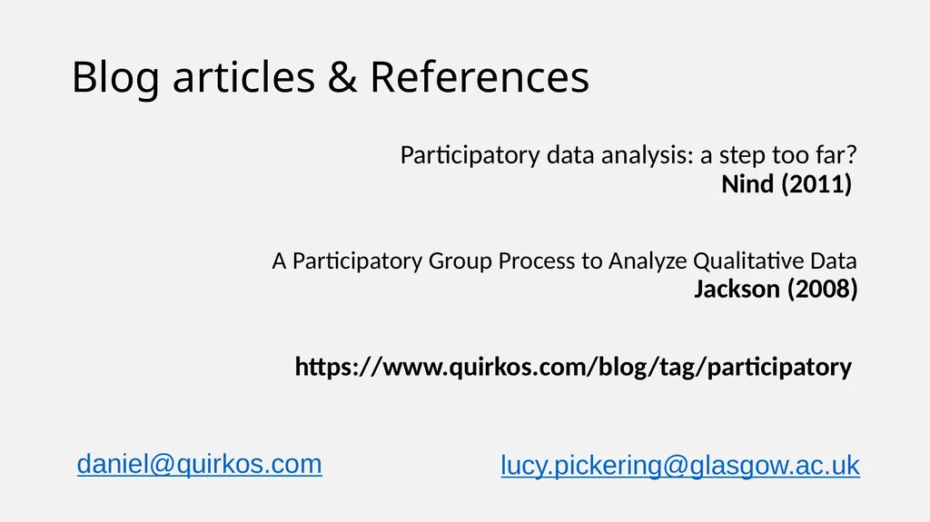 Participatory Analysis and Collaborative Coding - slide 18 of 18